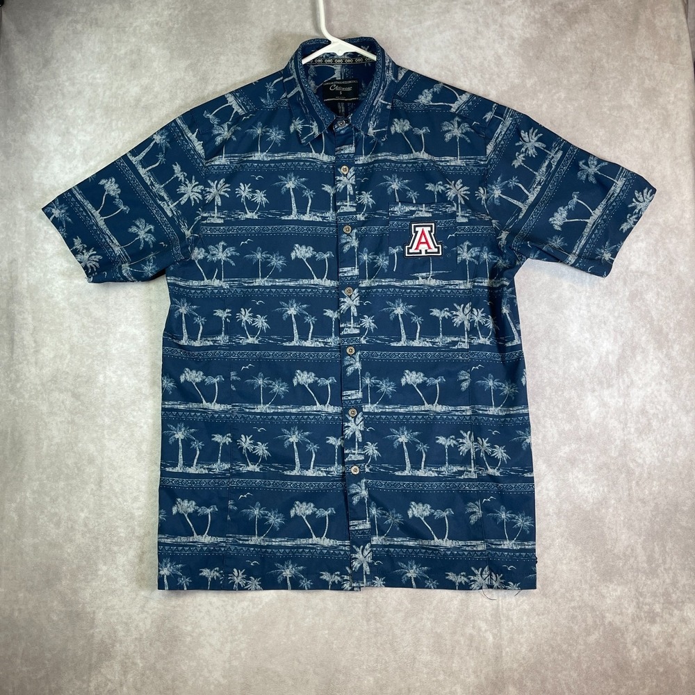 Chiliwear University of Arizona Polo Shirt Mens Small Blue Button Up Embroidered